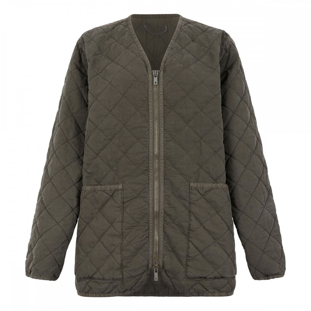 Olive green quilted jacket