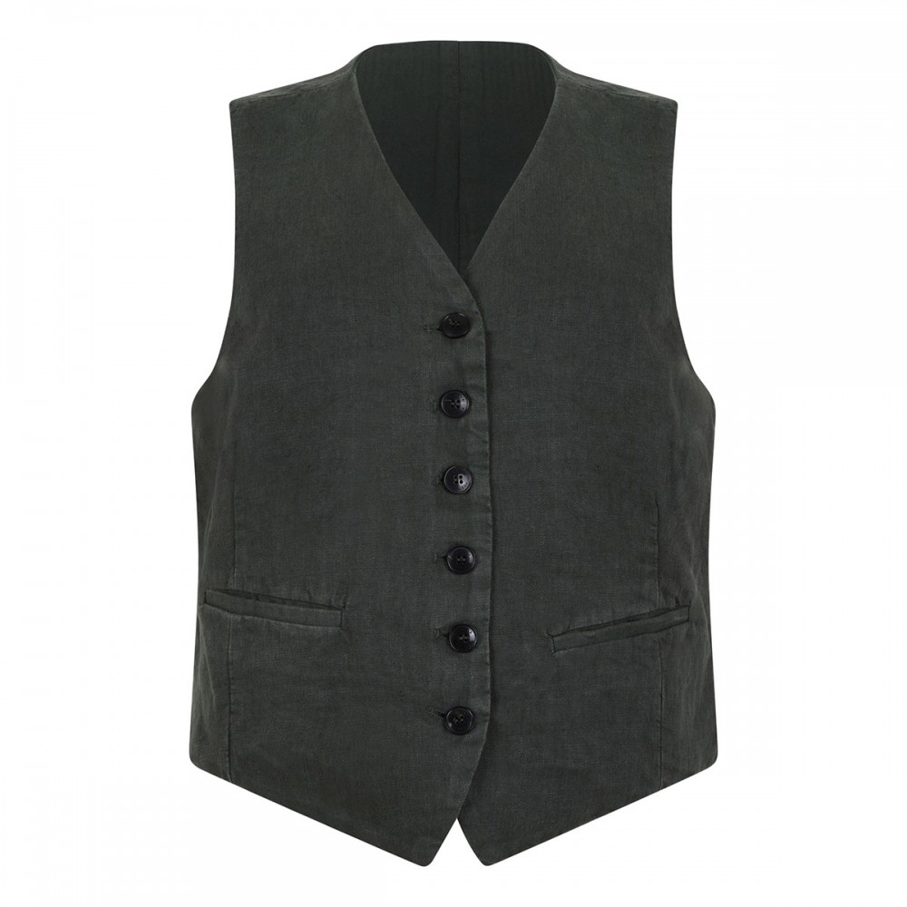 Demi linen tailored vest