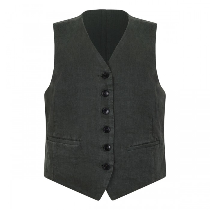 Demi linen tailored vest