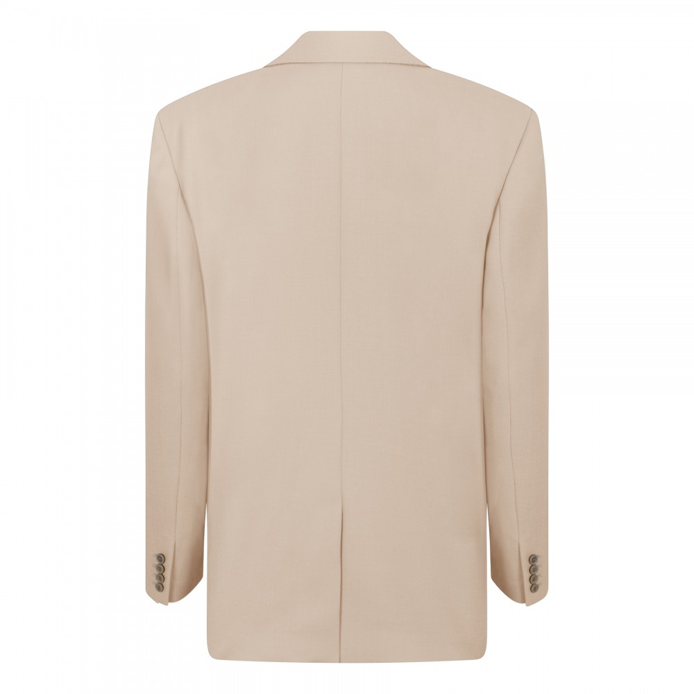 Single-breasted wool and silk jacket