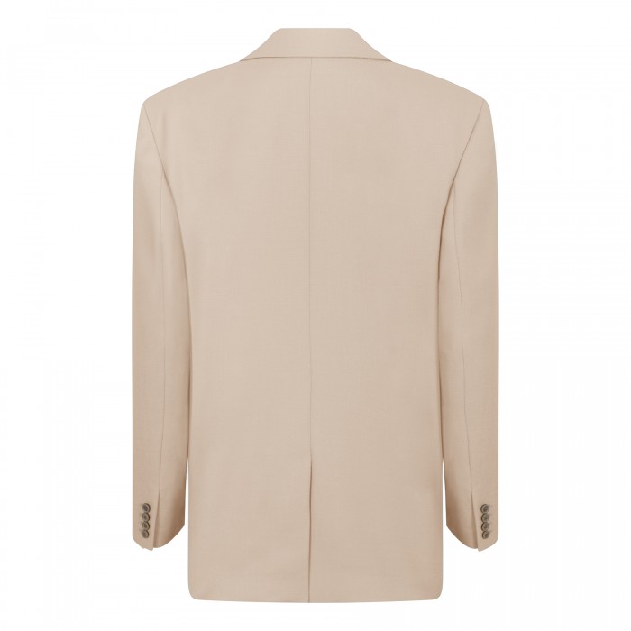 Single-breasted wool and silk jacket