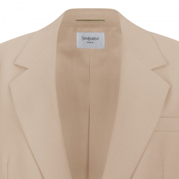 Single-breasted wool and silk jacket