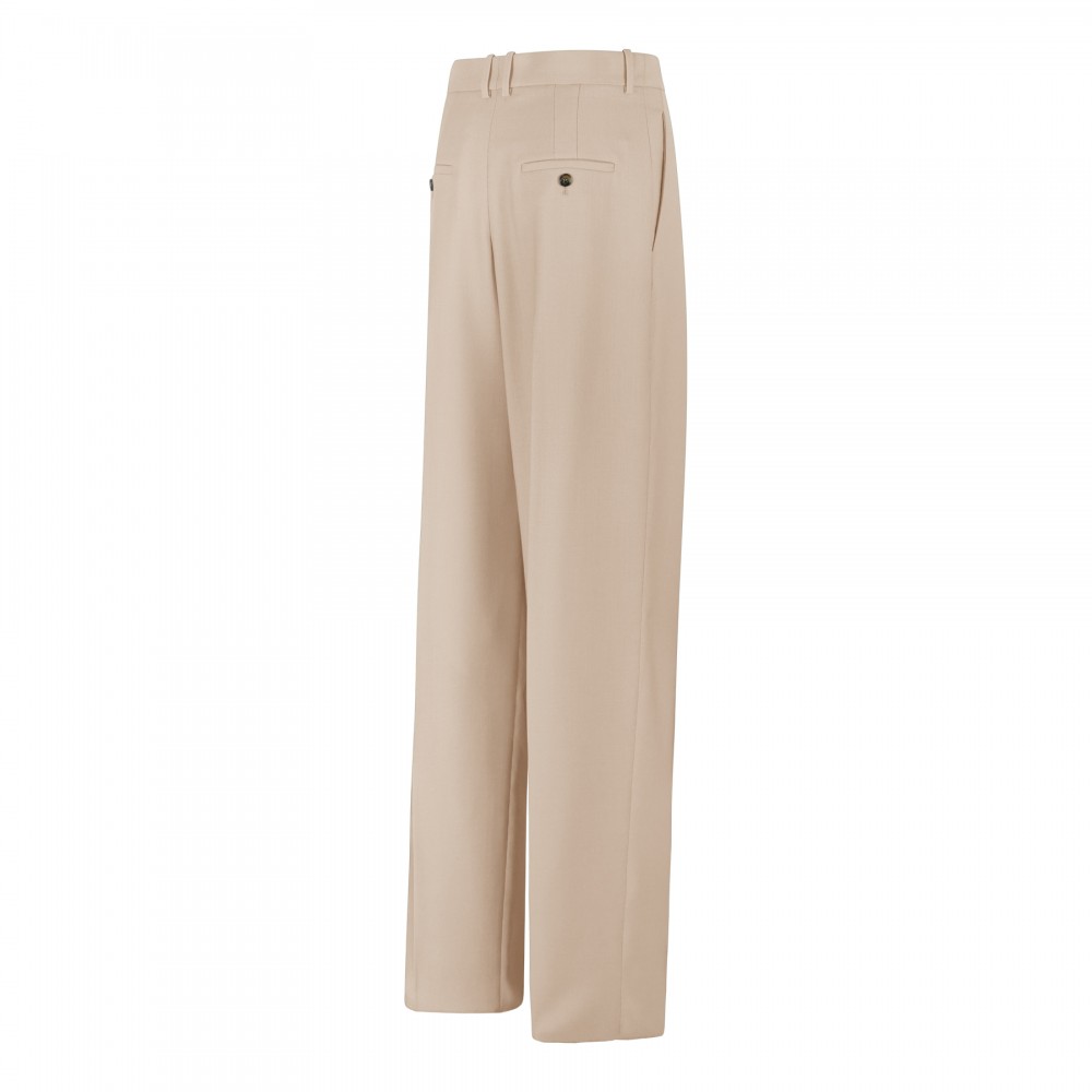 Beige wool and silk blend pants