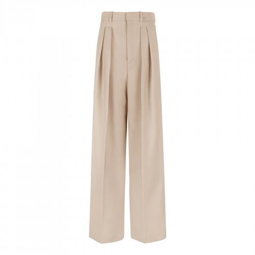 Beige wool and silk blend...