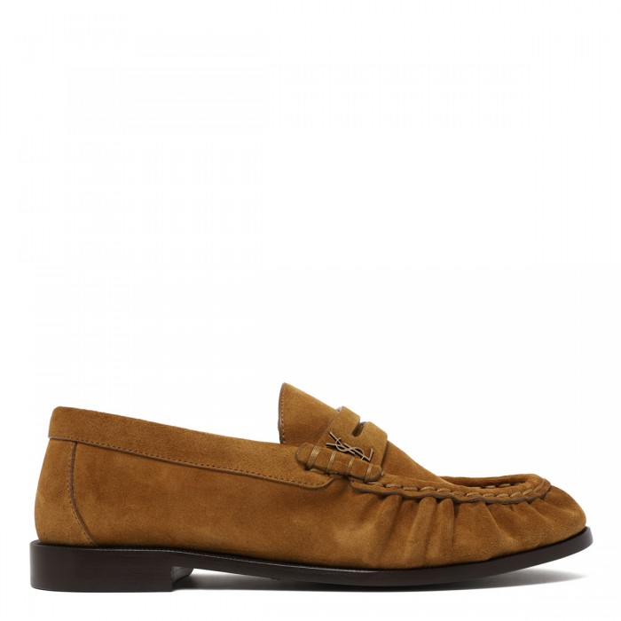 Cognac suede loafers