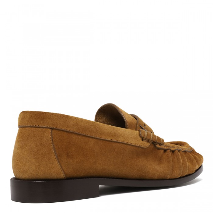 Cognac suede loafers