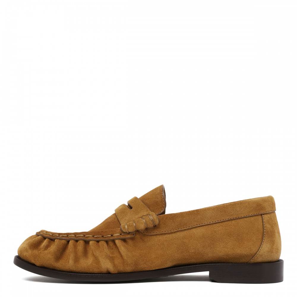 Cognac suede loafers