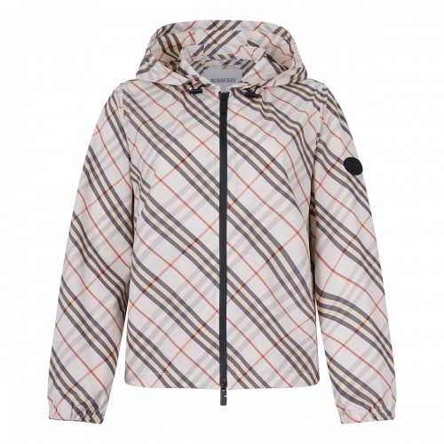 Salcombe check hooded jacket