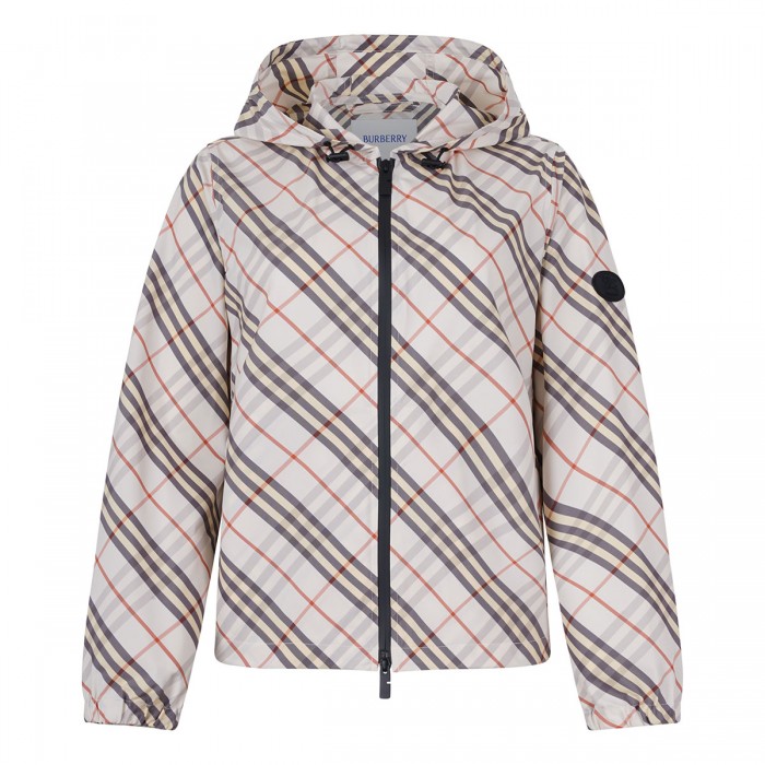 Salcombe check hooded jacket