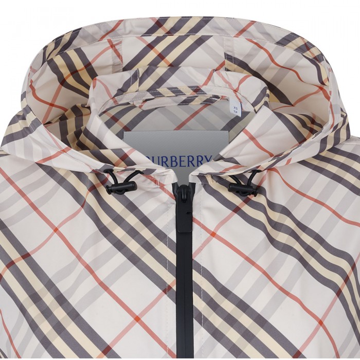 Salcombe check hooded jacket