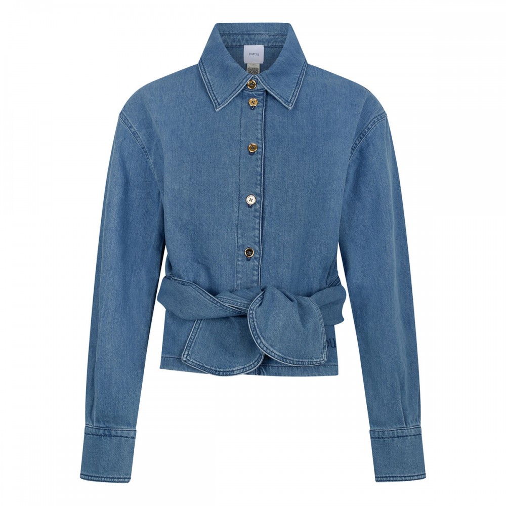 Cotton blend knotted shirt