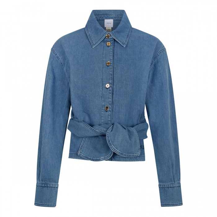 Cotton blend knotted shirt