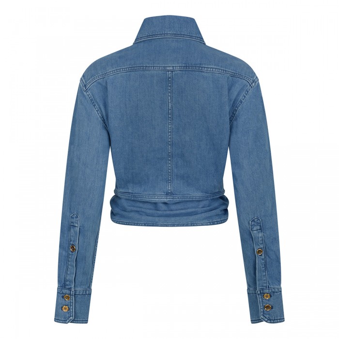 Cotton blend knotted shirt