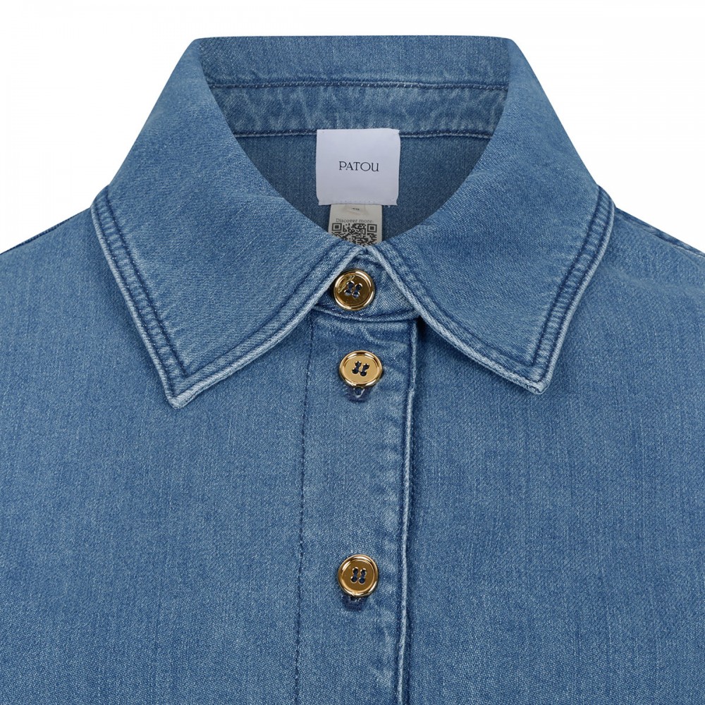 Cotton blend knotted shirt