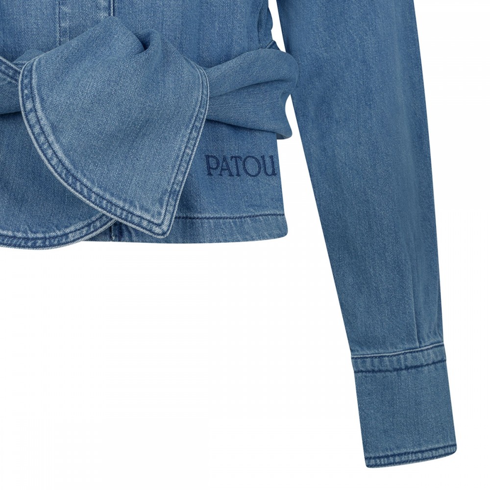 Cotton blend knotted shirt