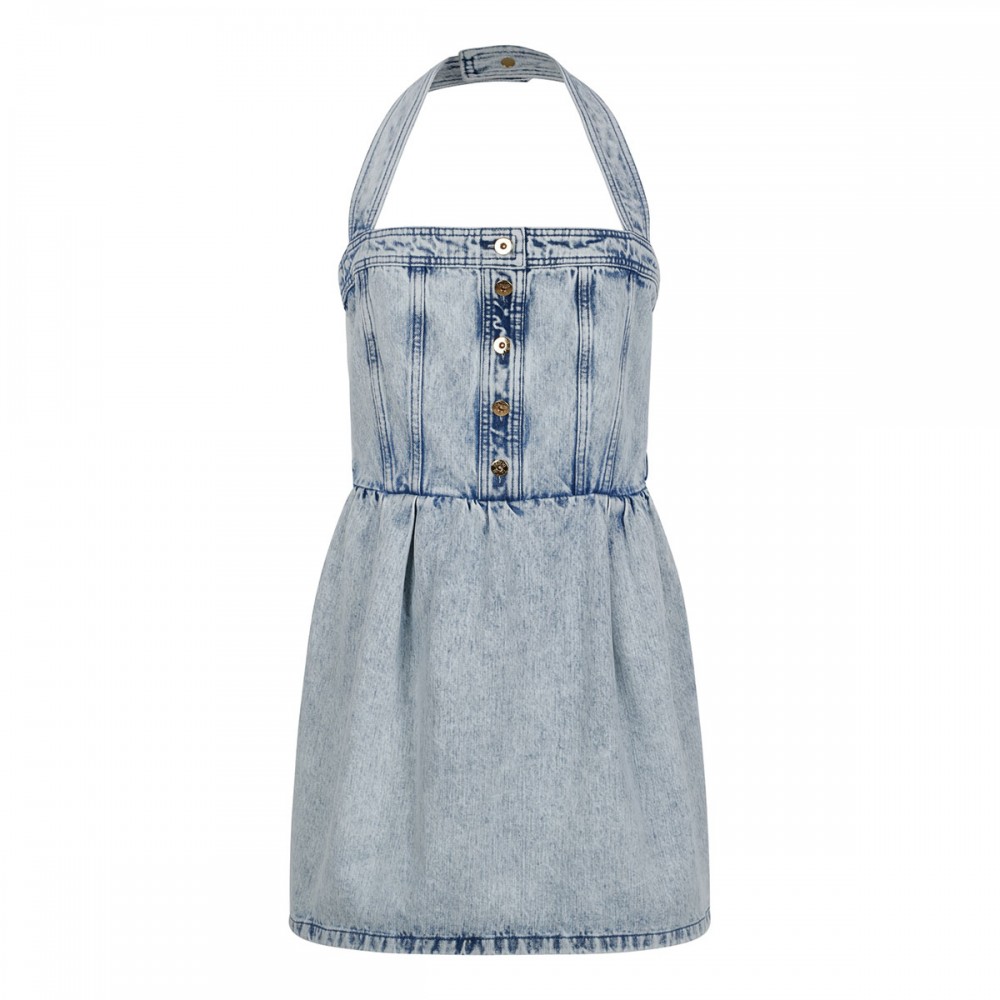 Denim corset mini dress