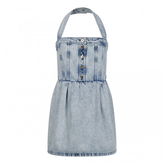 Denim corset mini dress