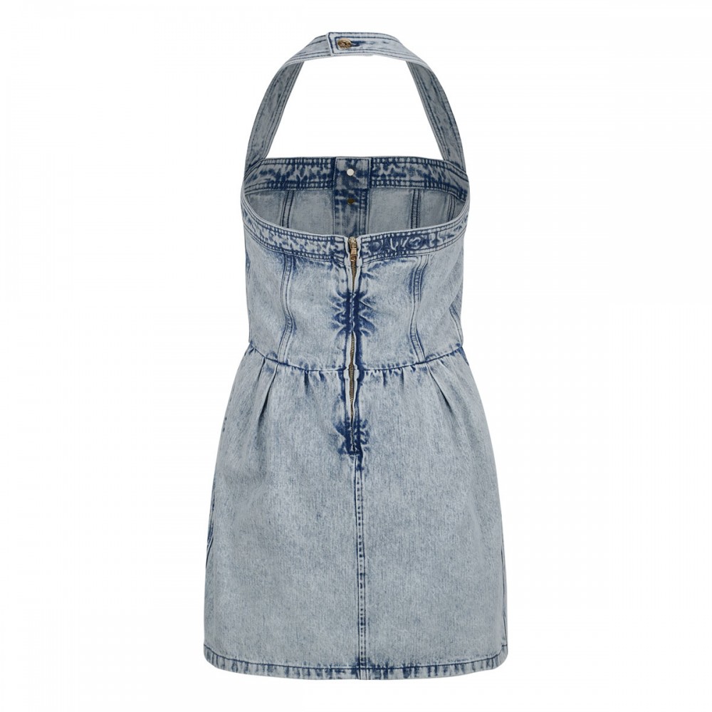 Denim corset mini dress