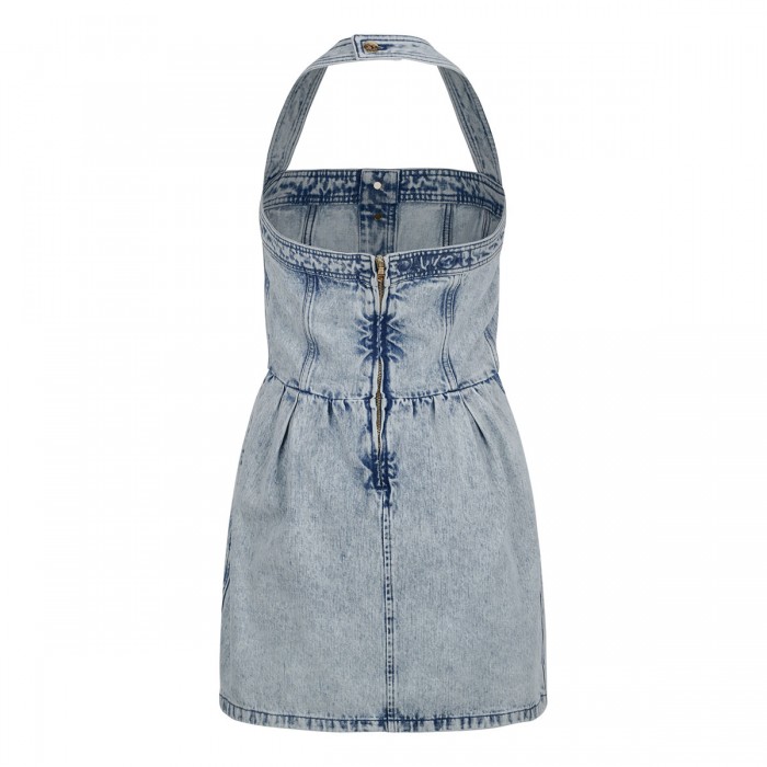 Denim corset mini dress