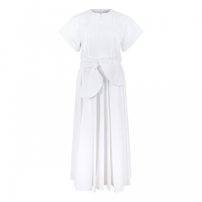 Organic cotton knotted midi dress