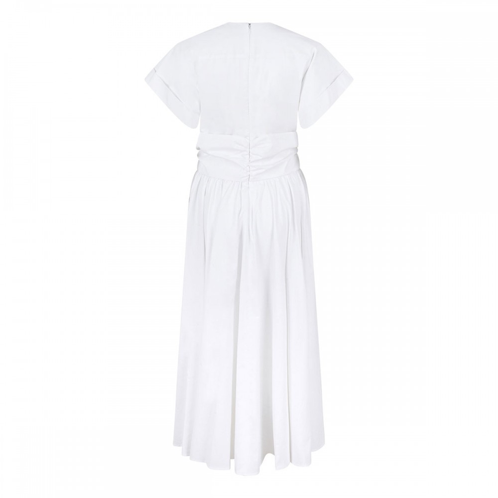 Organic cotton knotted midi dress