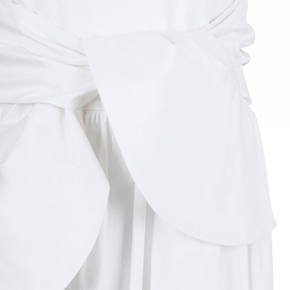 Organic cotton knotted midi dress