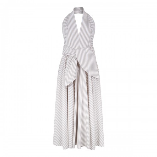 Halterneck knot midi dress