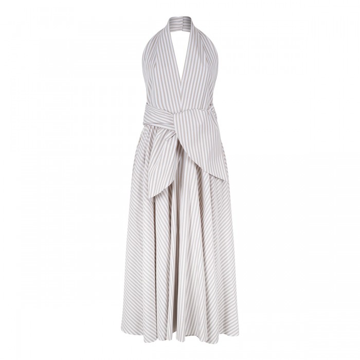 Halterneck knot midi dress