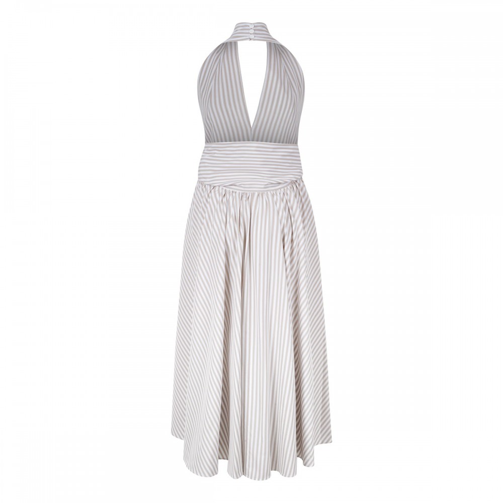 Halterneck knot midi dress