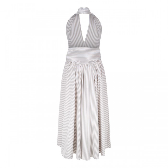 Halterneck knot midi dress