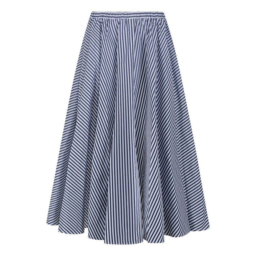 Striped midi skirt