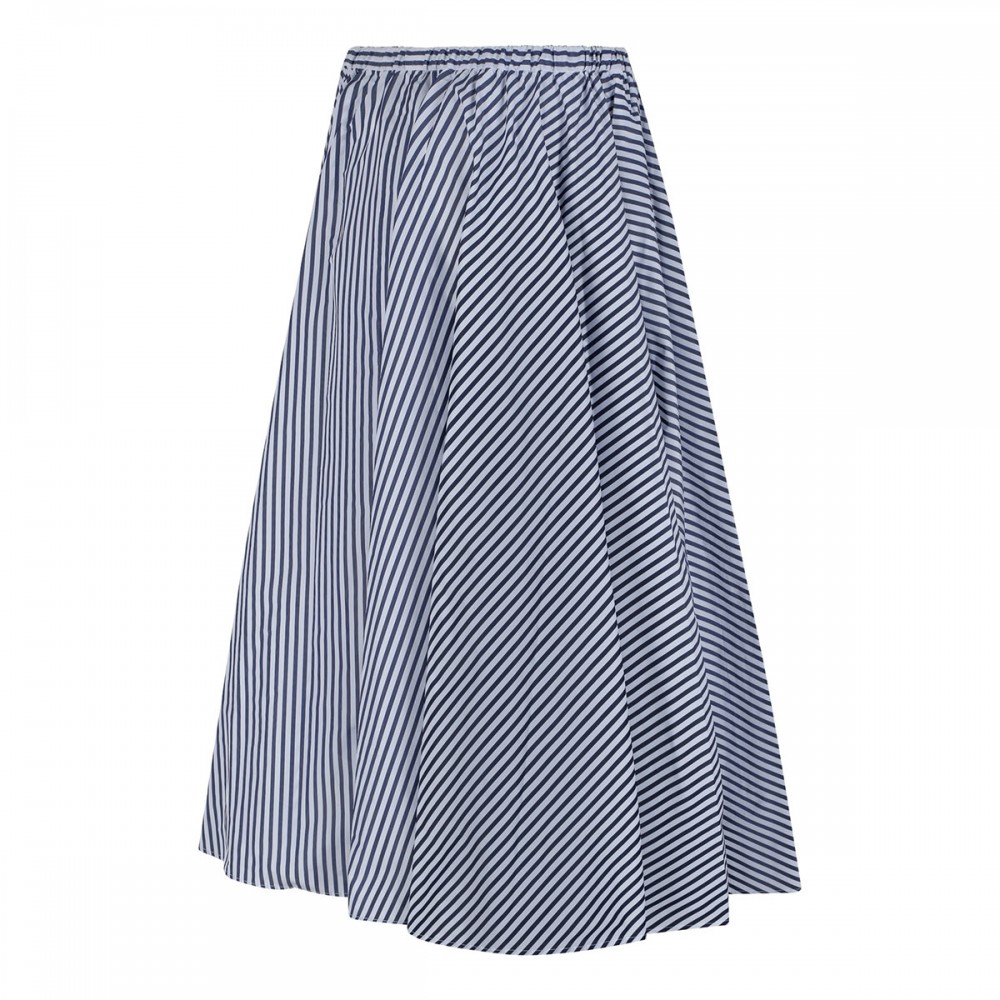 Striped midi skirt
