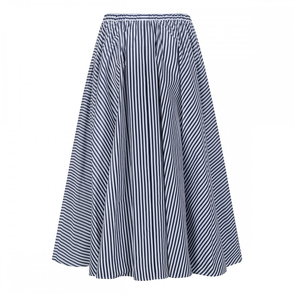 Striped midi skirt