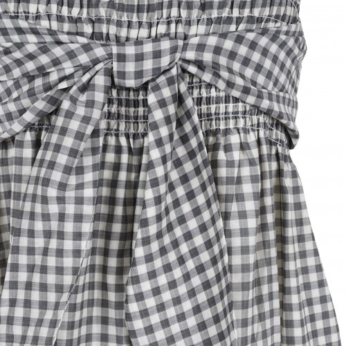 Gingham cotton-silk tie dress 2