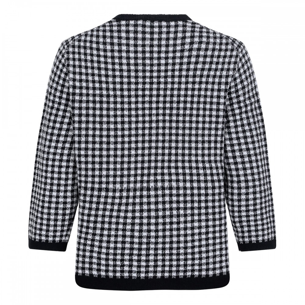Gingham wool-blend cardigan