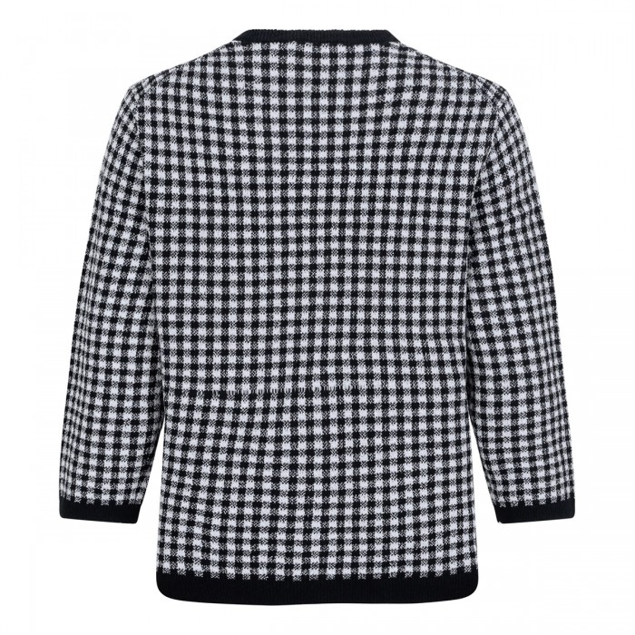 Gingham wool-blend cardigan
