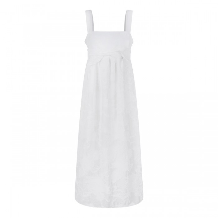 Fil coupe mixed-media dress