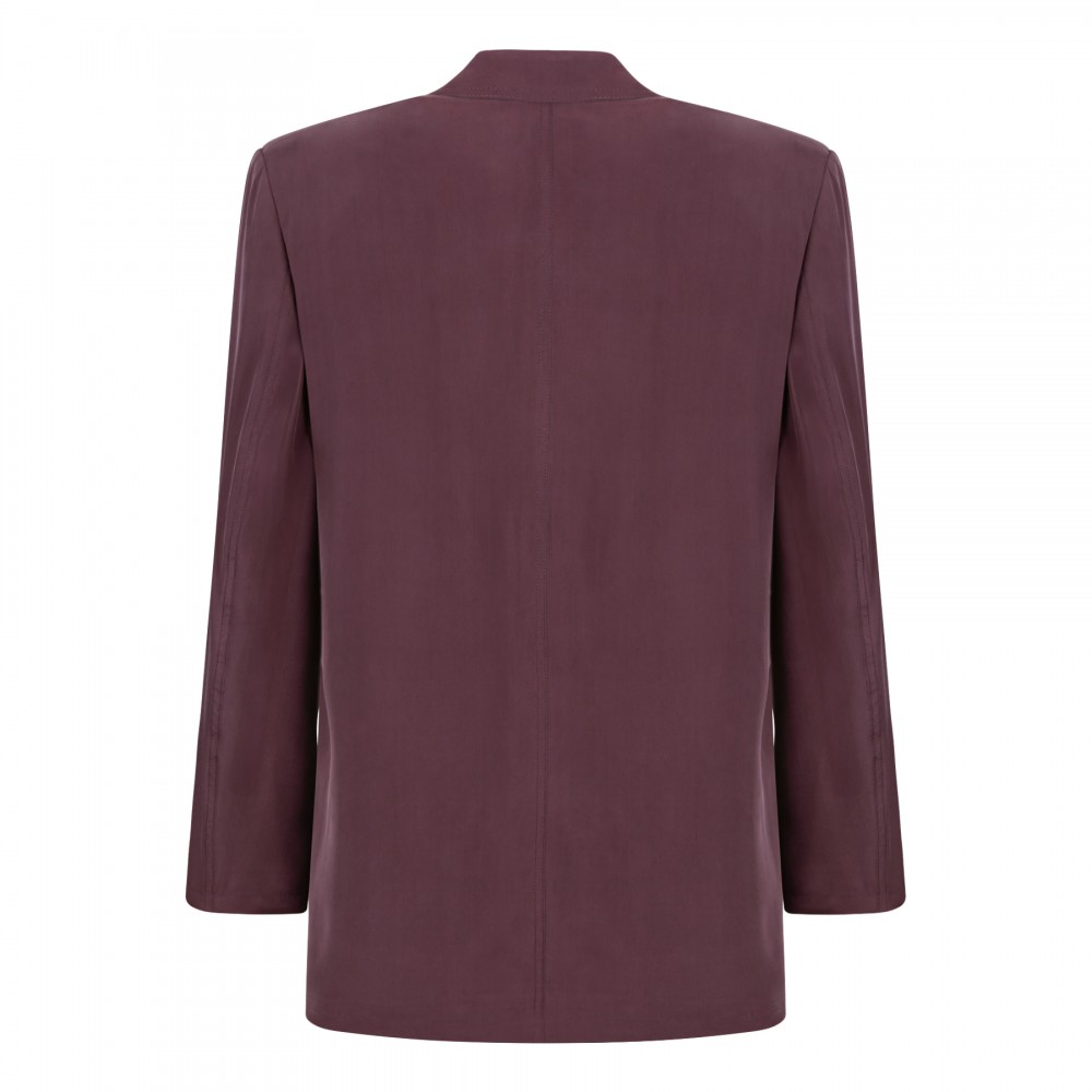 Silk habotai double breasted blazer
