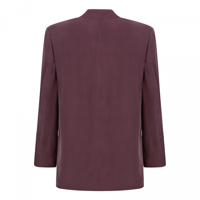 Silk habotai double breasted blazer