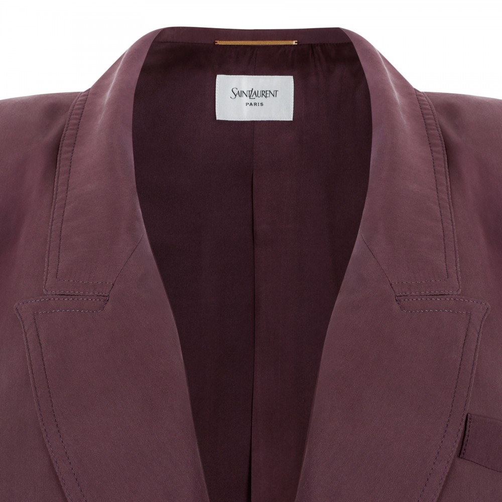 Silk habotai double breasted blazer