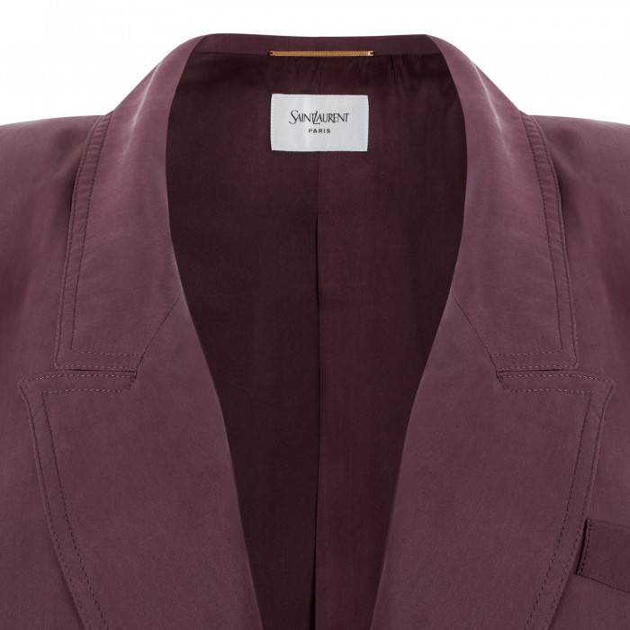 Silk habotai double breasted blazer