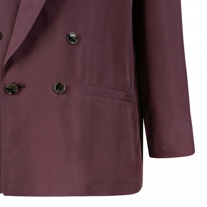 Silk habotai double breasted blazer