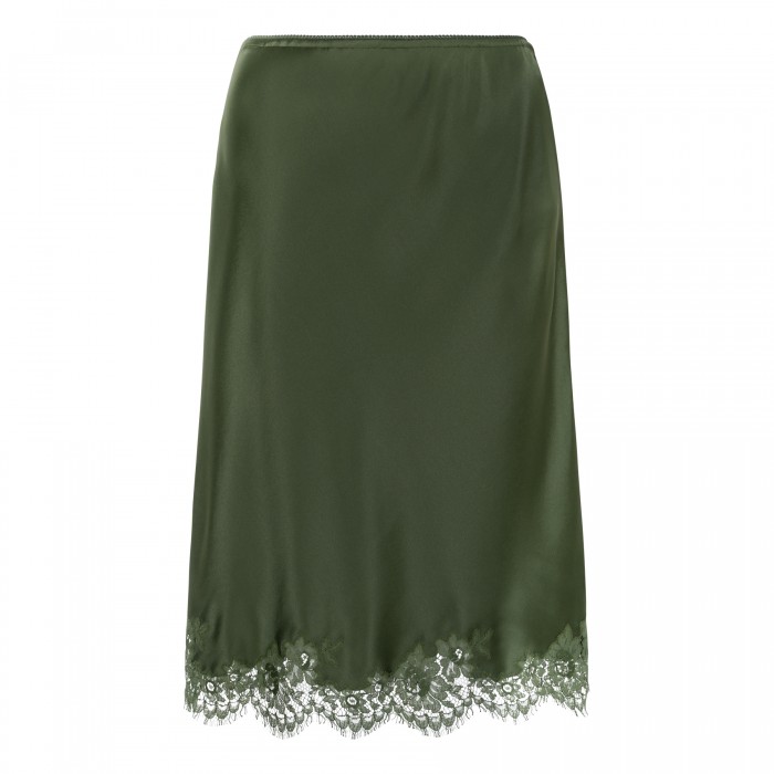 Green slip skirt
