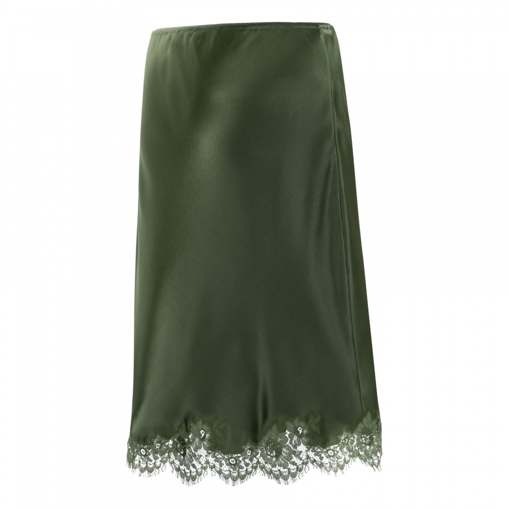 Green slip skirt