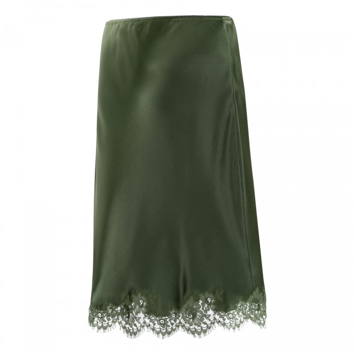 Green slip skirt