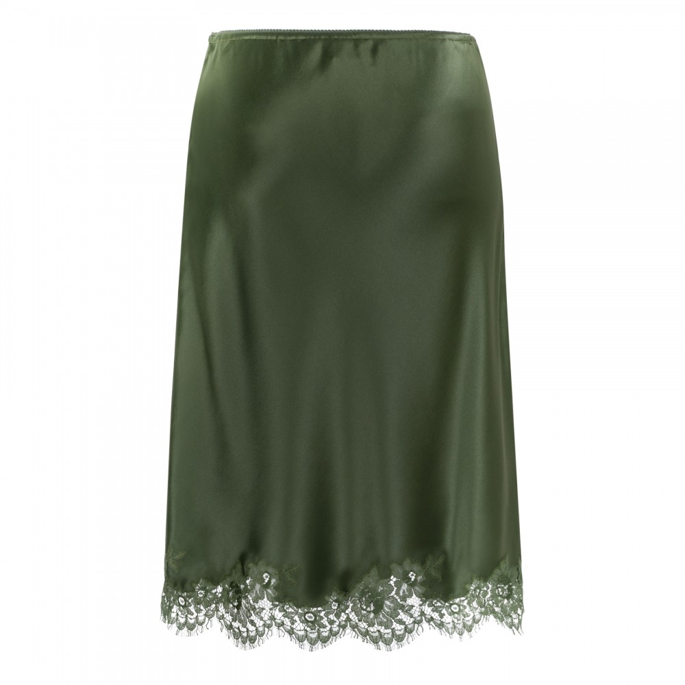 Green slip skirt