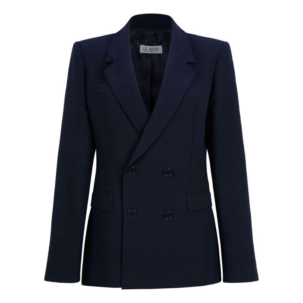 Navy blue double-breasted blazer