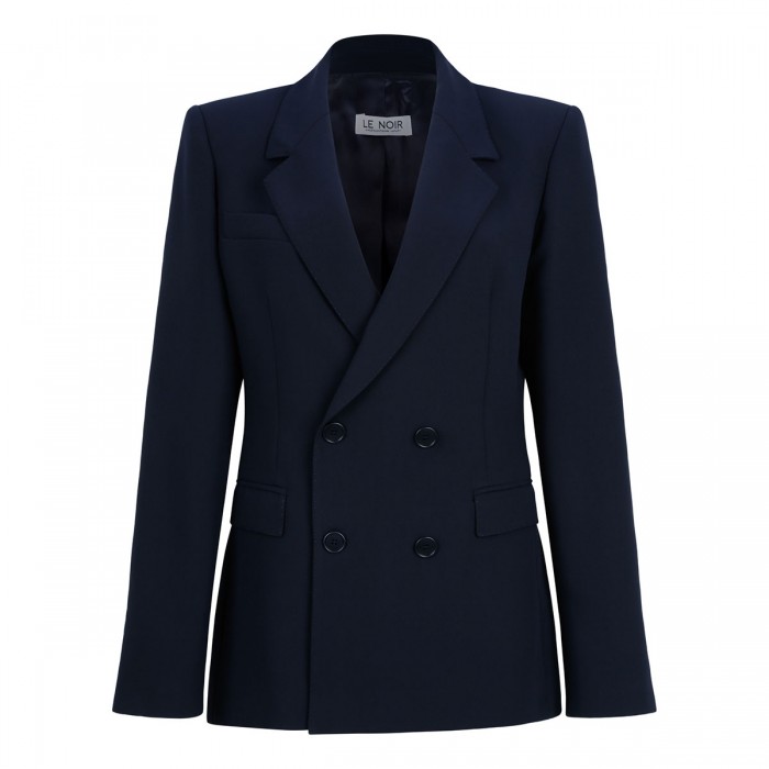 Navy blue double-breasted blazer