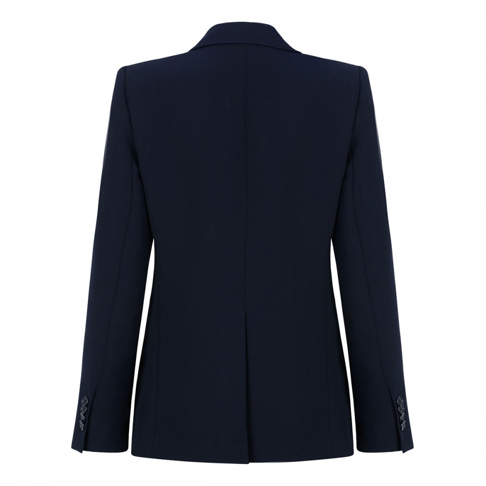 Navy blue double-breasted blazer