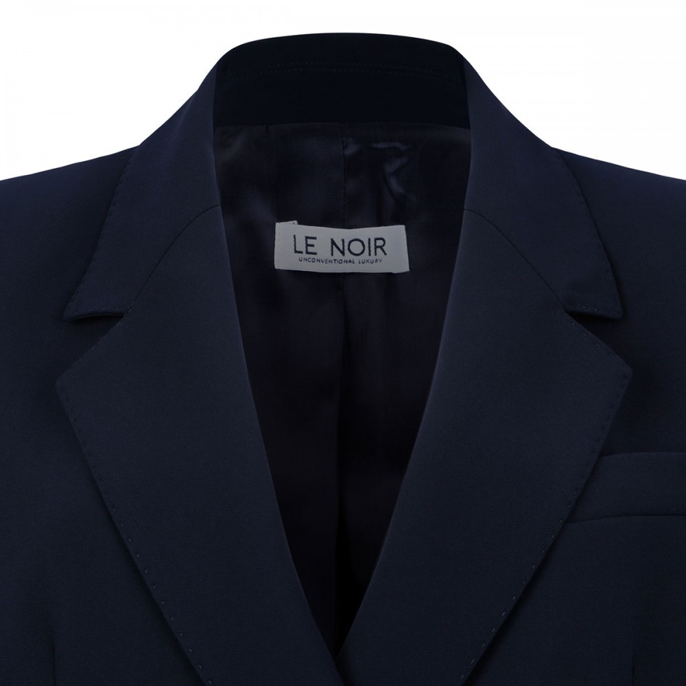 Navy blue double-breasted blazer